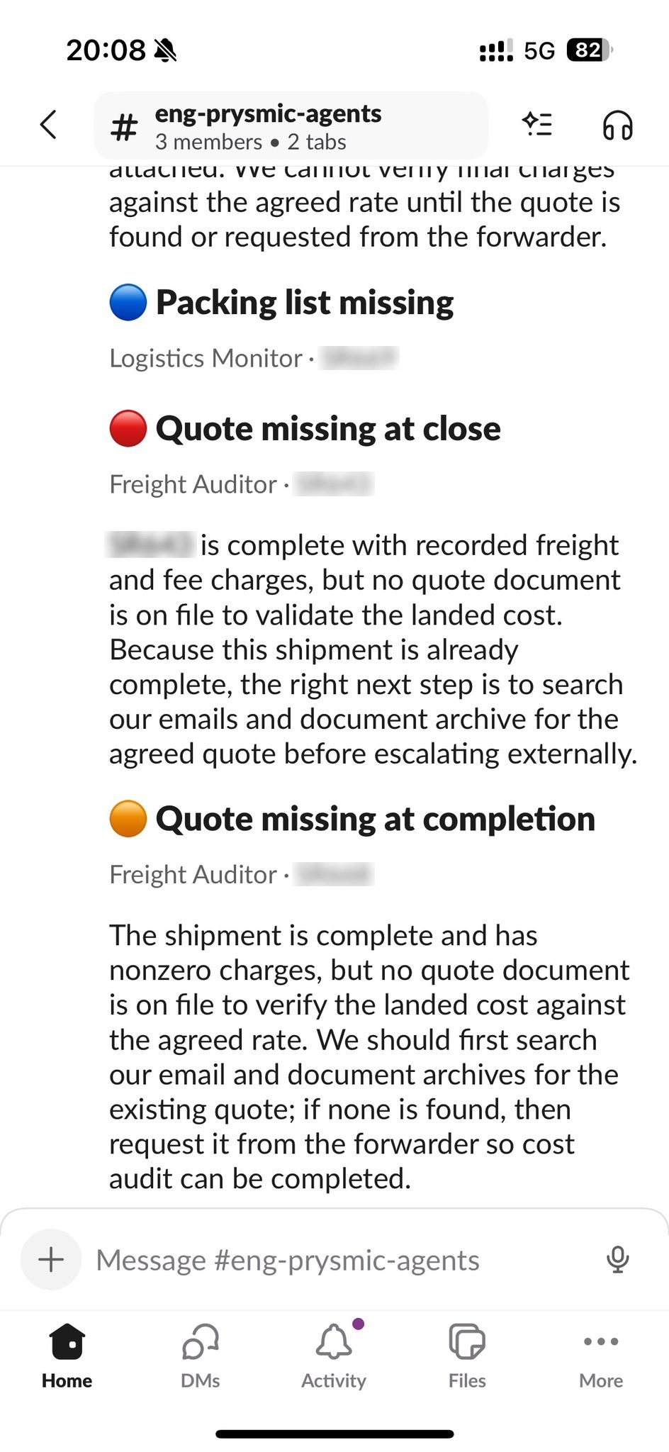 AI operators reporting into the team's Slack channel