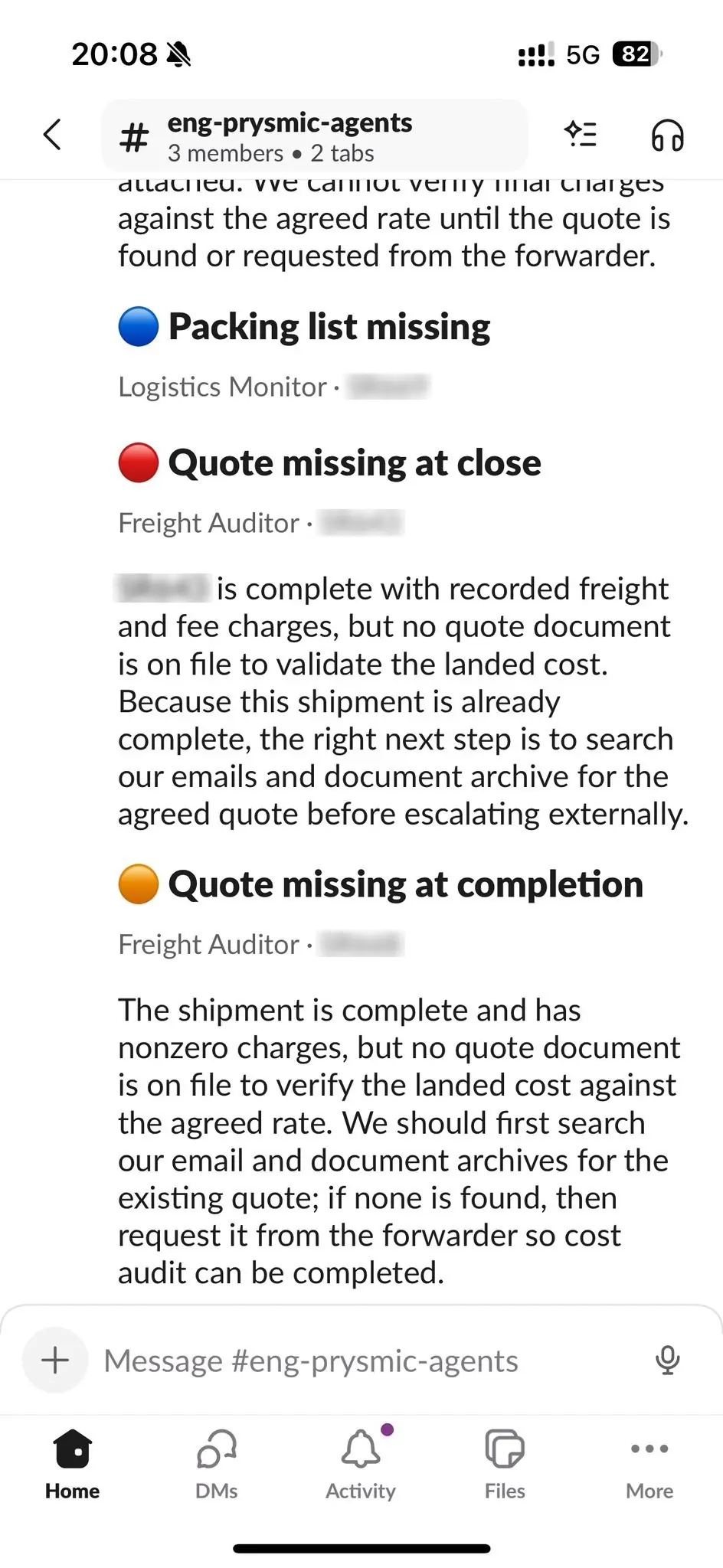 AI operators reporting into the team's Slack channel